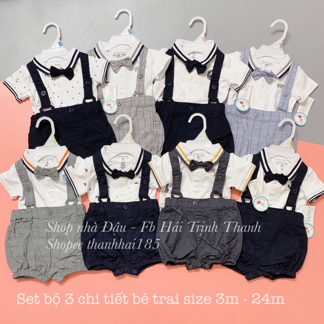 Set yếm 3 chi tiết bé trai