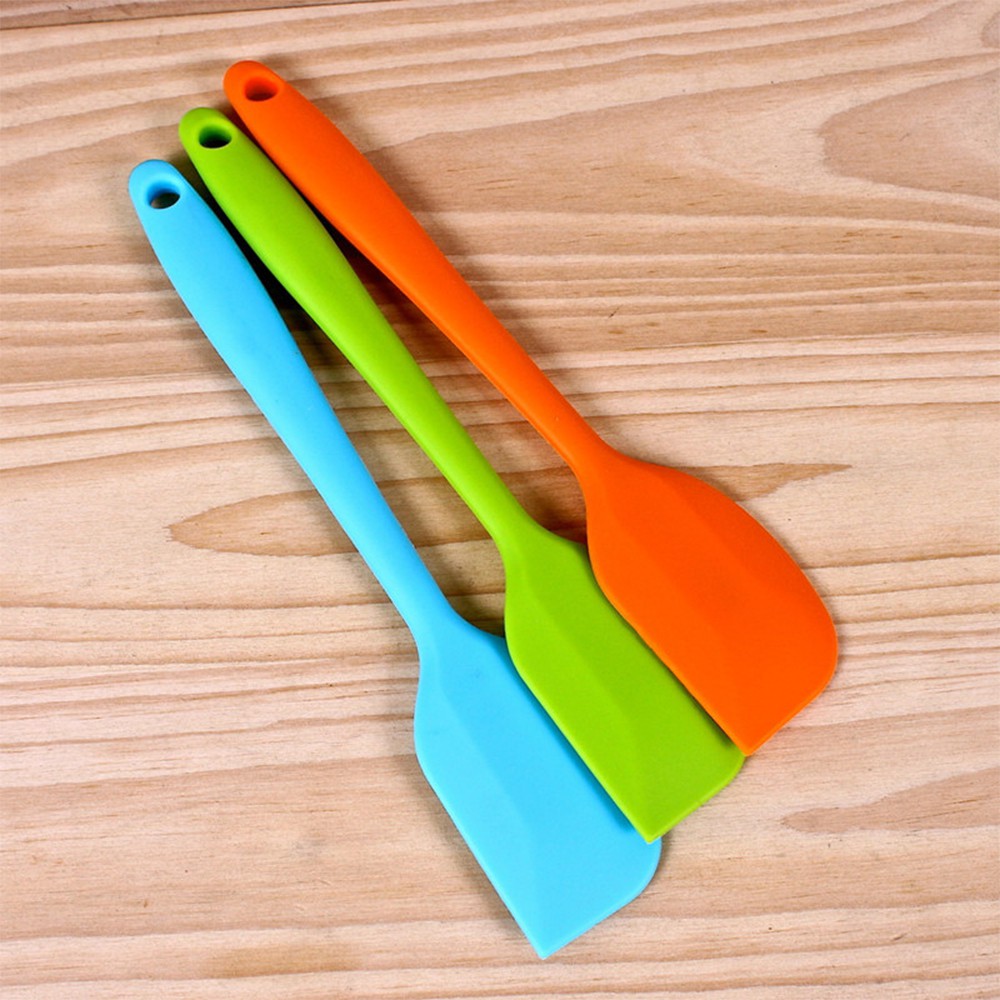 Spatula Phới Trộn Bột, Phới Dẹt Silicon - Xẻng Chiên Rán Thân Silicon