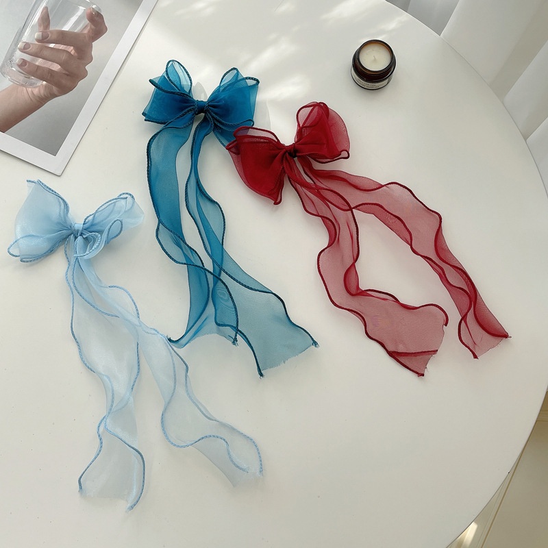 Kẹp nơ vải voan dài phong cách tiểu thư Bơ Store