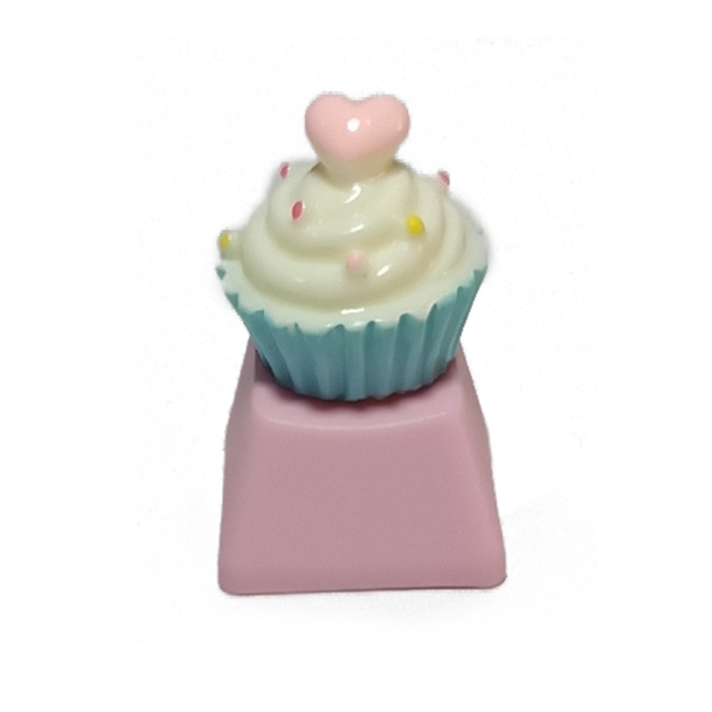 cc 1Pc DIY PBT Keycap Pink Cute Cake Ice Cream for mechanical keyboards R4 Height Children's Gifts