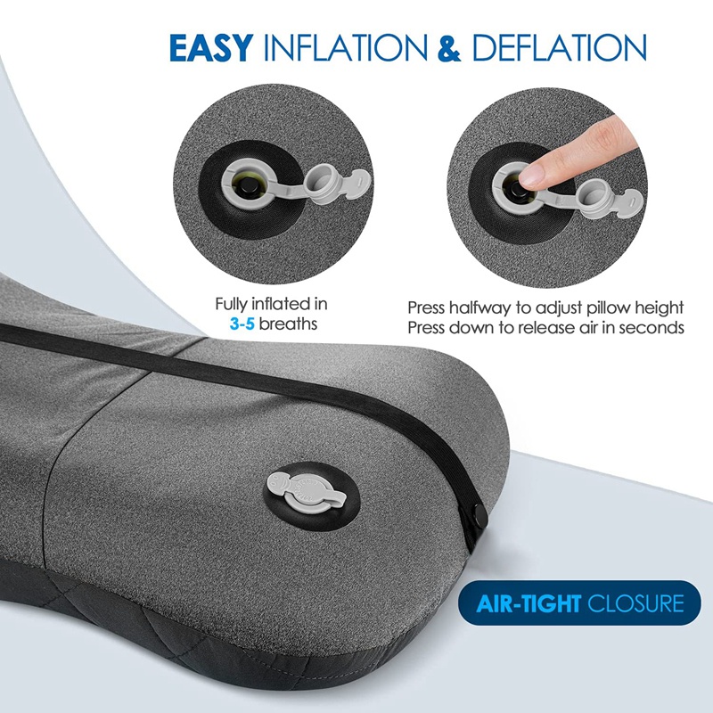 Gối Bơm Hơi Di Động Màu Xanh Dương Có Thể Tháo Rời Đa Ứng Dụng