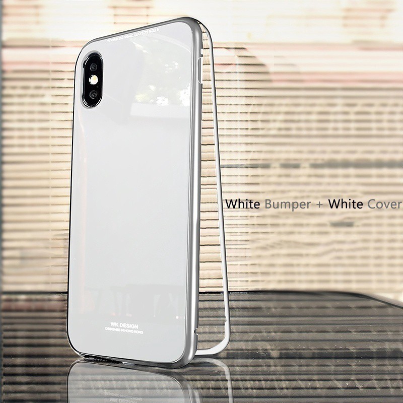 Ốp điện thoại mặt kính viền nhôm nam châm cho iPhone 6 6s X 8 7 Plus Xs Max Xr 11 11 Pro 11 Pro Max SE 2020