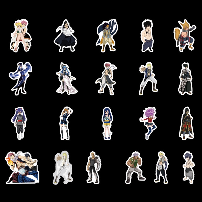 ❉ Fairy Tail - Series 01 Anime Natsu Lucy Erza Happy Stickers ❉ 50Pcs/Set Waterproof DIY Fashion Decals Doodle Stickers