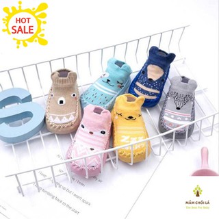 Giầy tập đi 🍄𝑭𝒓𝒆𝒆𝒔𝒉𝒊𝒑🍄 Giầy tập đi đế da tất len chống trơn trượt cho bé - Mầm Chồi Lá