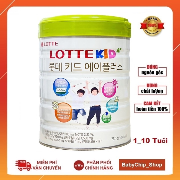 Sữa Bột Lotte Kid A+ 760g thay thế Sữa Kid Power Nội Địa Hàn.