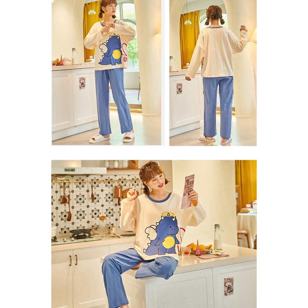 Đồ Ngủ Nữ Cotton Dài Tay Guu Thu Đông Cao Cấp Dễ Thương BDTD02 | BigBuy360 - bigbuy360.vn