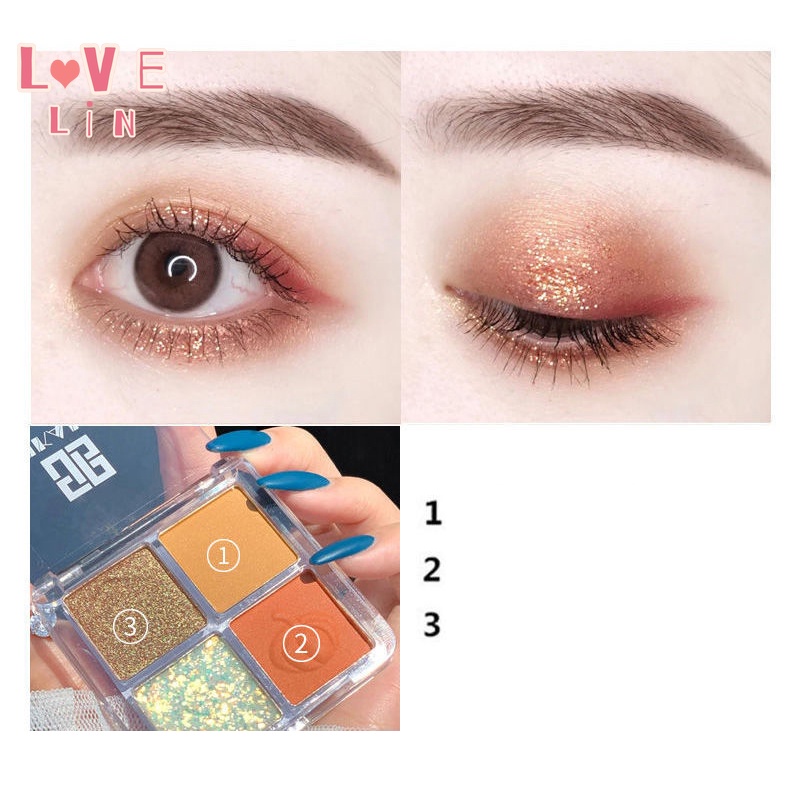 Bảng Phấn Mắt 4 Màu Sắc Hiệu Ứng Lì/ Ánh Ngọc Trai Thời Trang