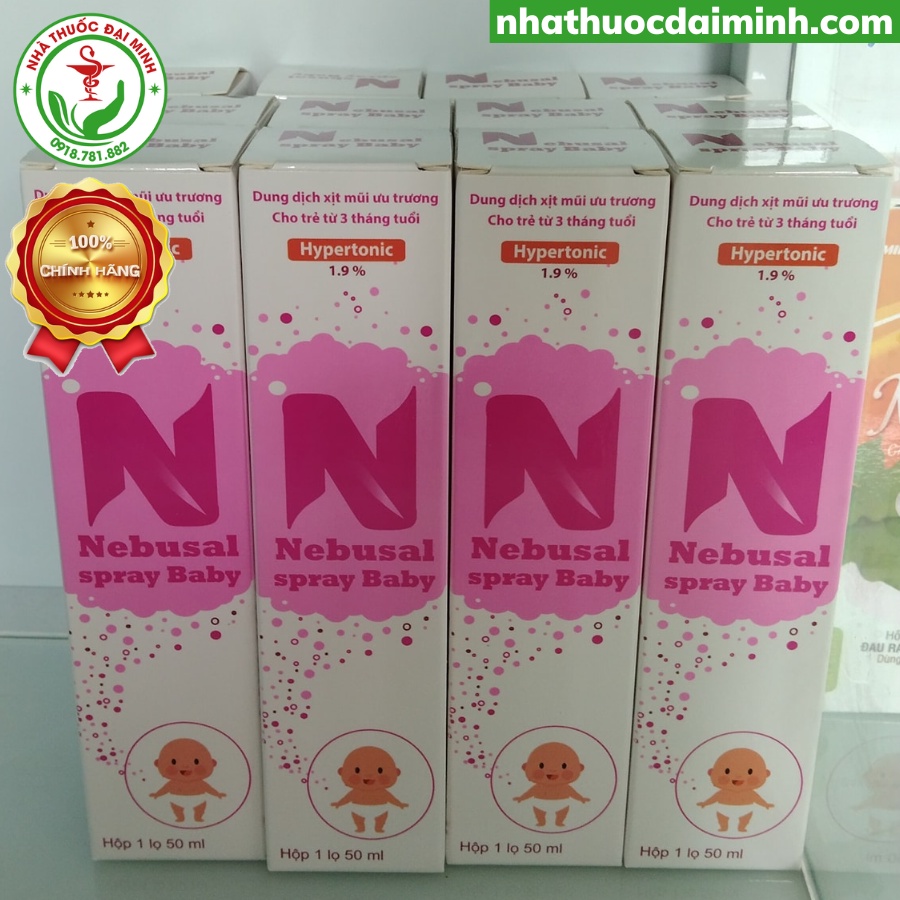 Xịt Mũi Nebusal Spray Baby 1,9% - Giảm Ngạt Mũi, Chảy Nước Mũi, Vệ Sinh Mũi Cho Trẻ Từ 3 Tháng