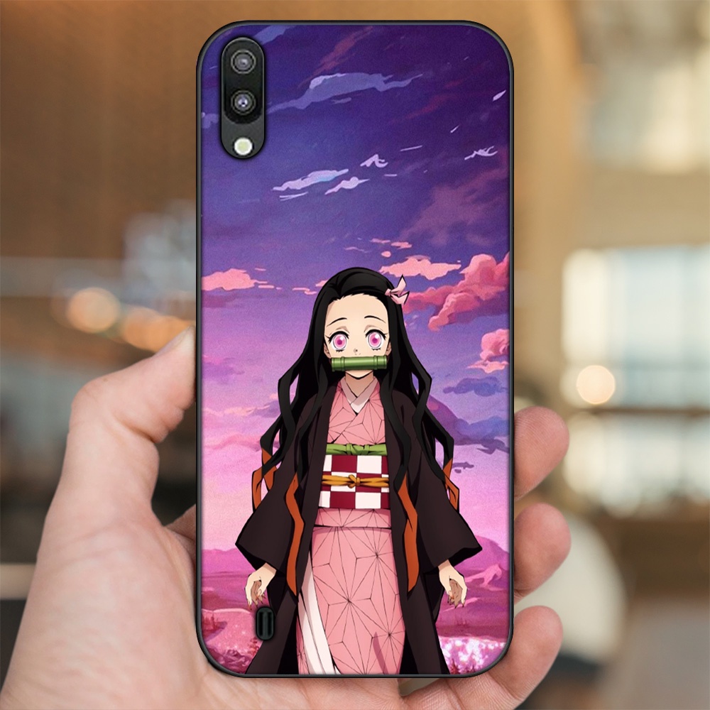 Ốp lưng Samsung M10 viền đen in hình Nezuko Kimetsu no Yaiba