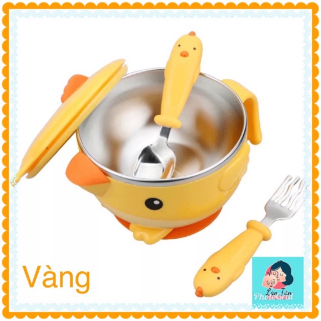 Bộ bát ĂN DẶM inox 304 Goryeo Baby HQ giữ nhiệt + chống rơi vỡ + chống tràn