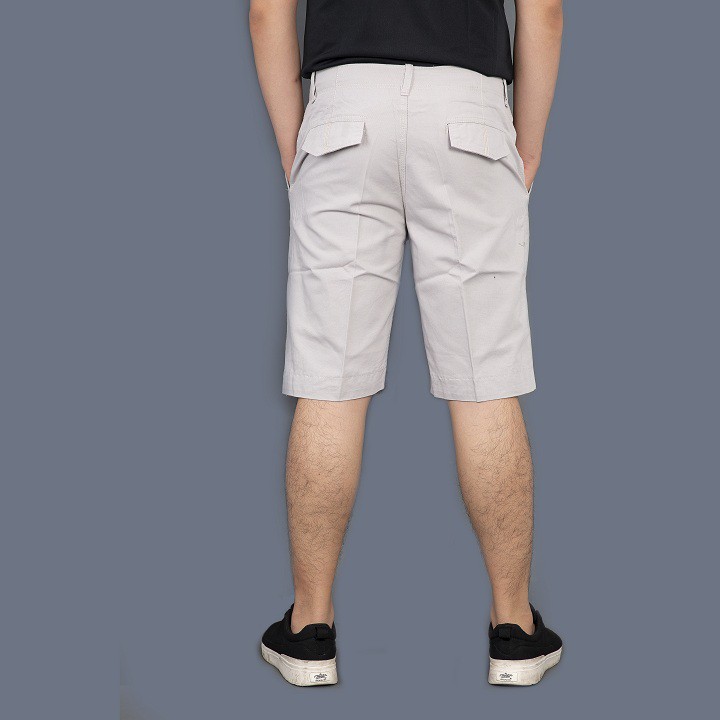 Quần nam trơn quần lửng nam chất kaki ba màu nâu trắng kem và xanh đen