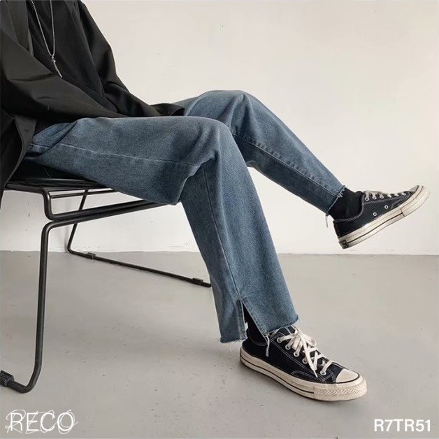 Quần jean nam nữ  Hàn Quốc cao cấp dáng rộng Trousers Loose R7TR51