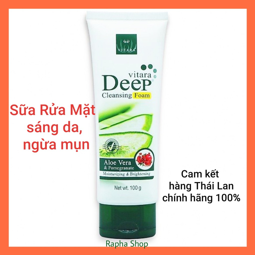 Sữa Rửa Mặt Sạch Sâu Sáng Da Ngừa Mụn VITARA DEEP CLEANSING FOAM 100Gr