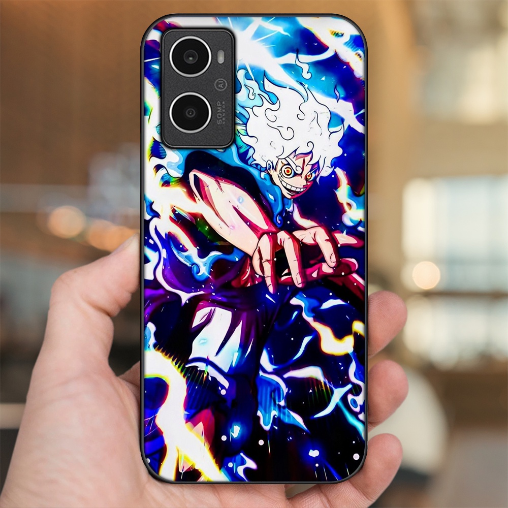 Ốp lưng Oppo A96 4G viền đen in hình Luffy One Piece