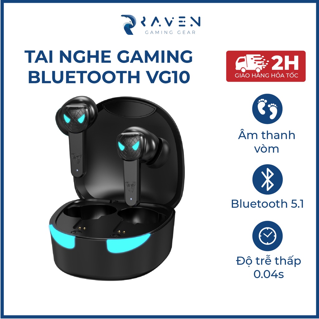 Tai Nghe Bluetooth Gaming VG10 Độ Trễ Cực Thấp, Pin Trâu, Có Mic Đàm Thoại, LED Spiderman cực đẹp