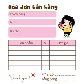 [ Hàng Sẵn ] Hóa Đơn Bán Hàng Mini 1 Liên Dễ Thương