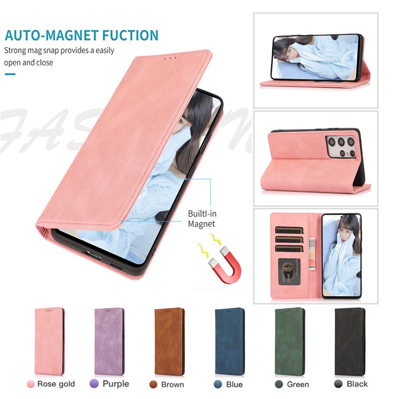Bao da điện thoại dạng ví có ngăn đựng thẻ bảo vệ toàn diện cho Samsung Galaxy Note 20 Ultra Note 10 S10 Plus