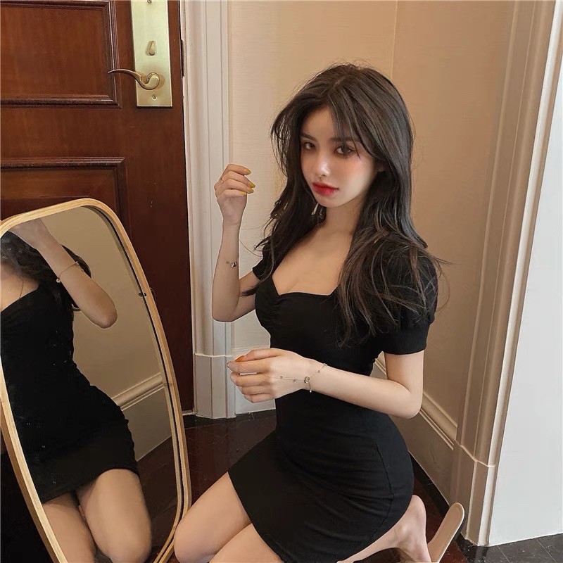 Đầm Gân Nhún Nhực Quyến Rũ Ulzzang | BigBuy360 - bigbuy360.vn