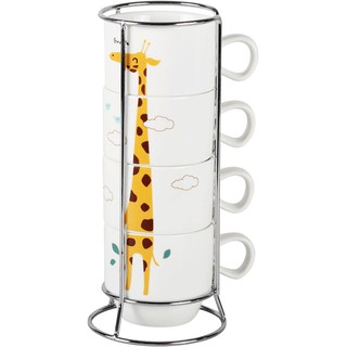 order. cốc gốm cốc cà phê đơn giản gia đìnhCó thể xếp chồng lên nhau để tiết kiệm không gian 4 ly + 1 cốc giữ