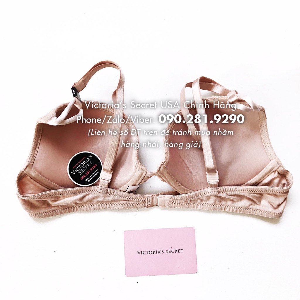 Vic USA 36B, B80 - Áo lót màu be, nude phối ren , nâng ngực, Sexy Tee, Beige - Victoria's Secret