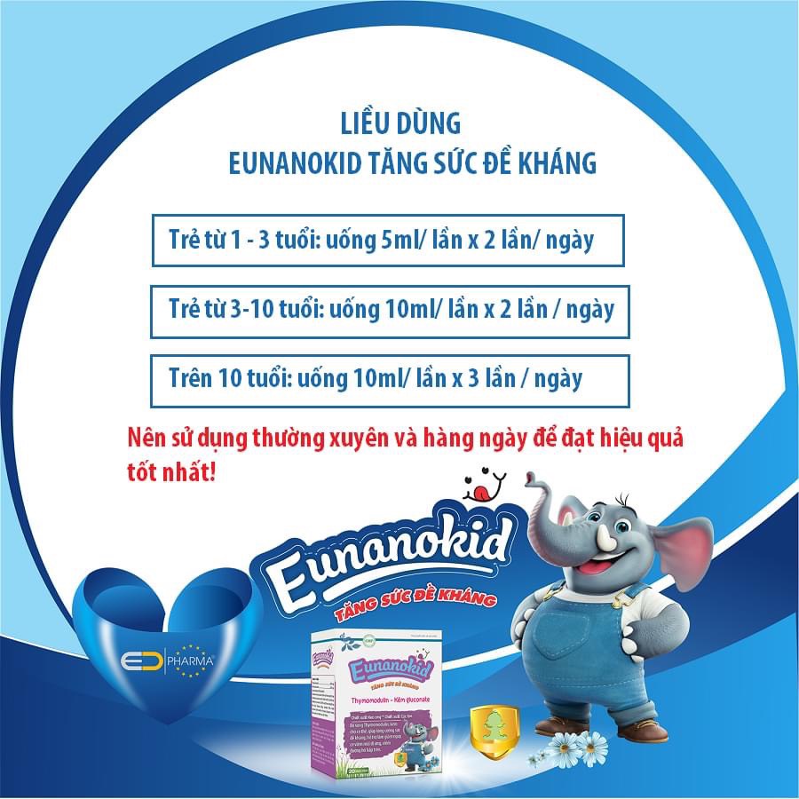 EUNANOKID TĂNG SỨC ĐỀ KHÁNG - Bổ Sung Thymomodulin & Kẽm Cho Cơ Thể