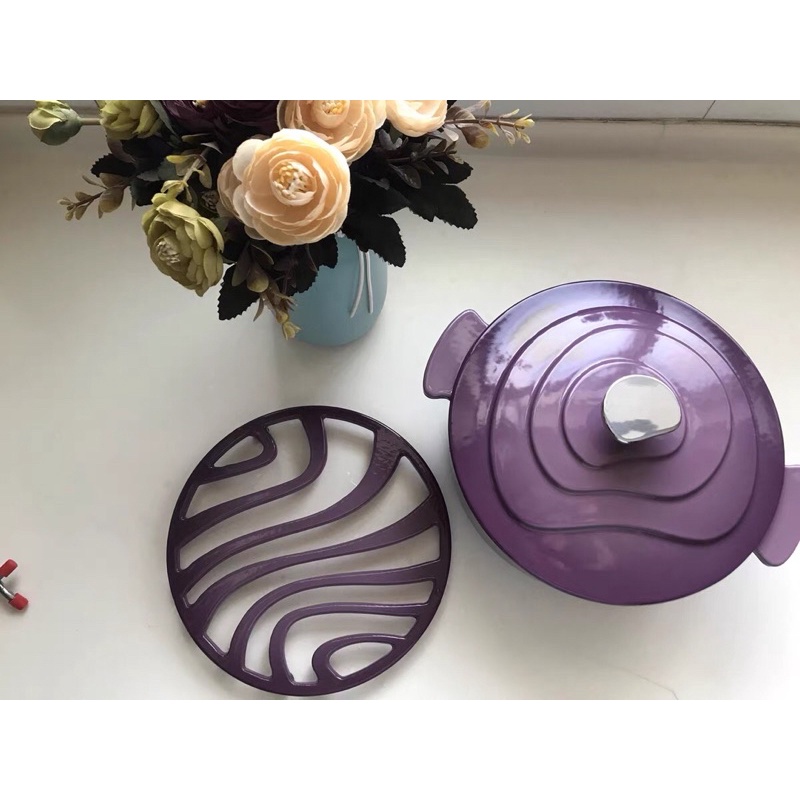 Nồi gang cao cấp có nắp Dooroom chính hãng phong cách vintage dùng cho mọi loại bếp , tặng 2 lót tay