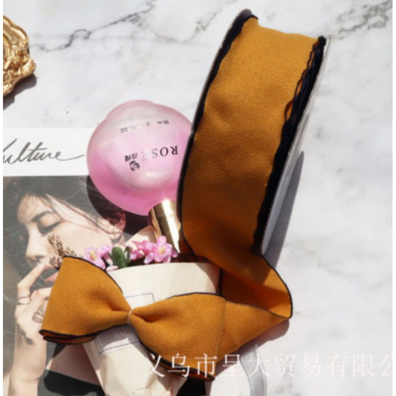 Ruy băng vải có viền kích cỡ 4cm làm phụ kiện handmade