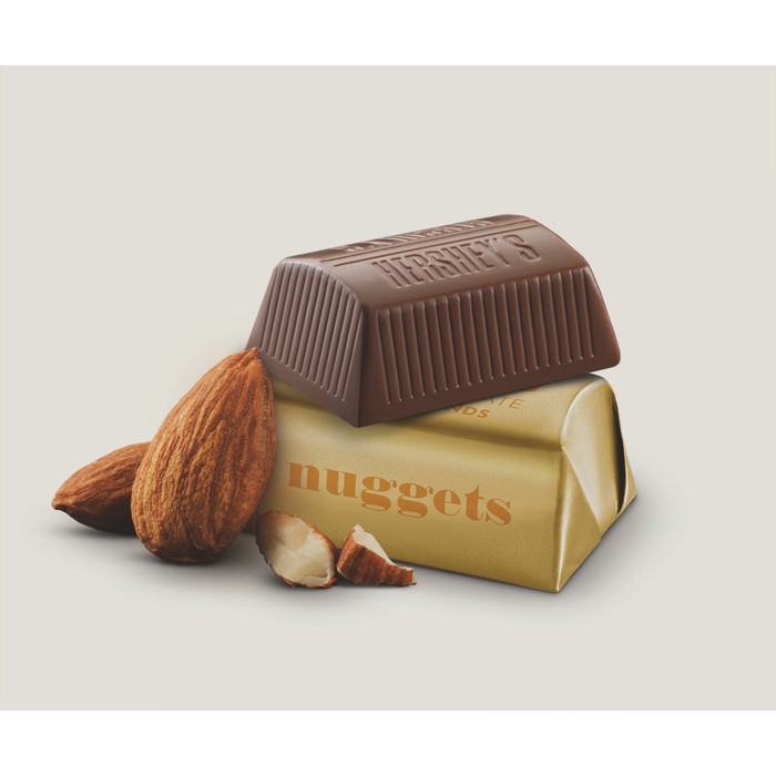 Kẹo Socola sữa nhân hạnh nhân Hershey's Nuggets Milk Chocolate With Almonds  (Mỹ) 286g, Giá tháng 3/2021
