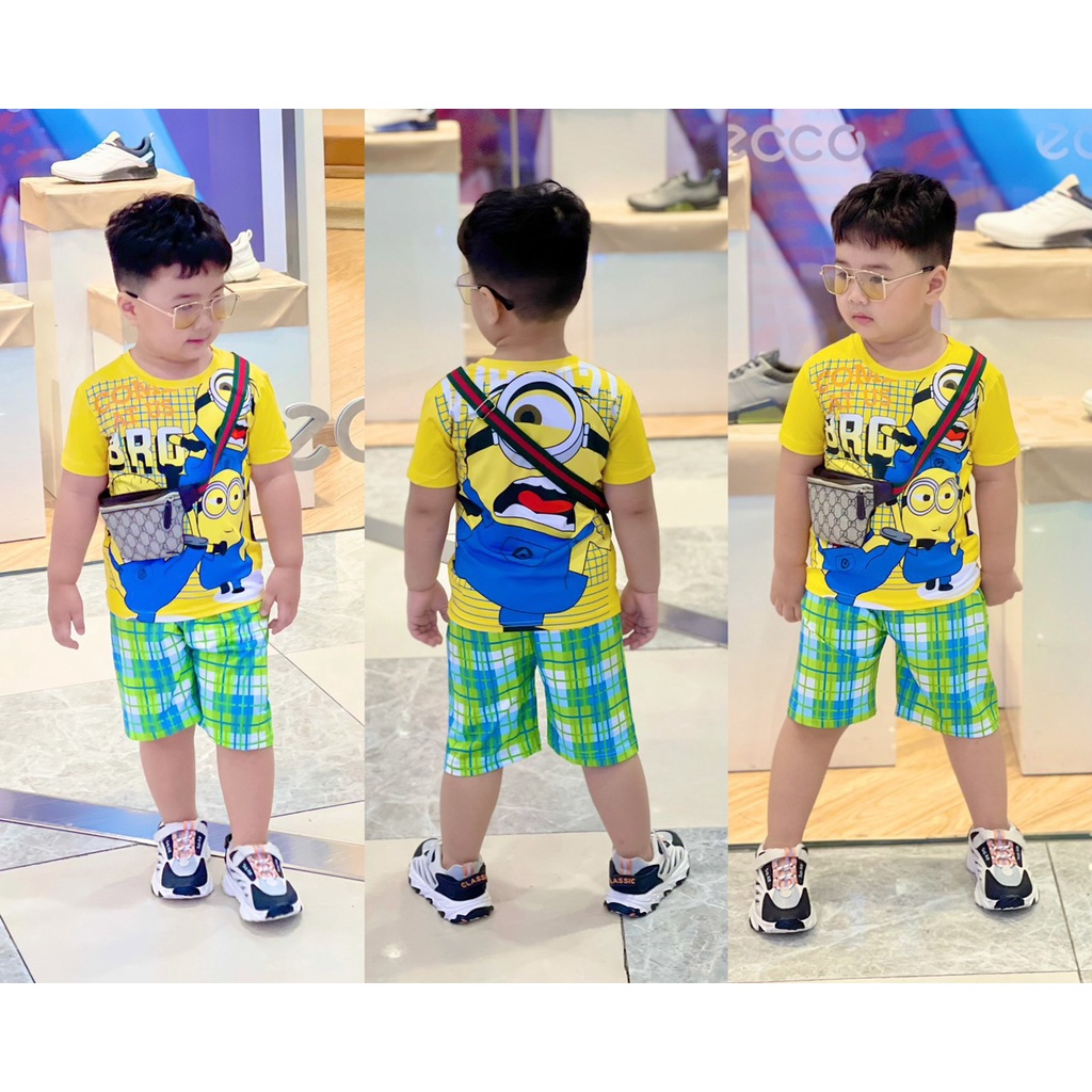 Đồ bộ bé trai size nhí 12-22kg vải thun lạnh 3D Jennie kids J481