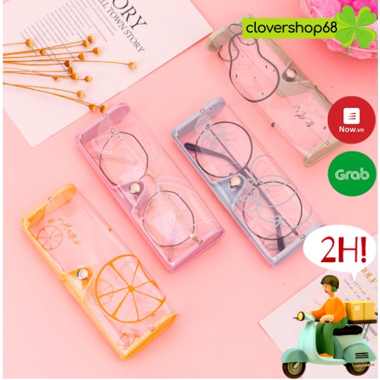 Hộp đựng kính trong suốt in hình trái cây tươi mát  Clovershop68