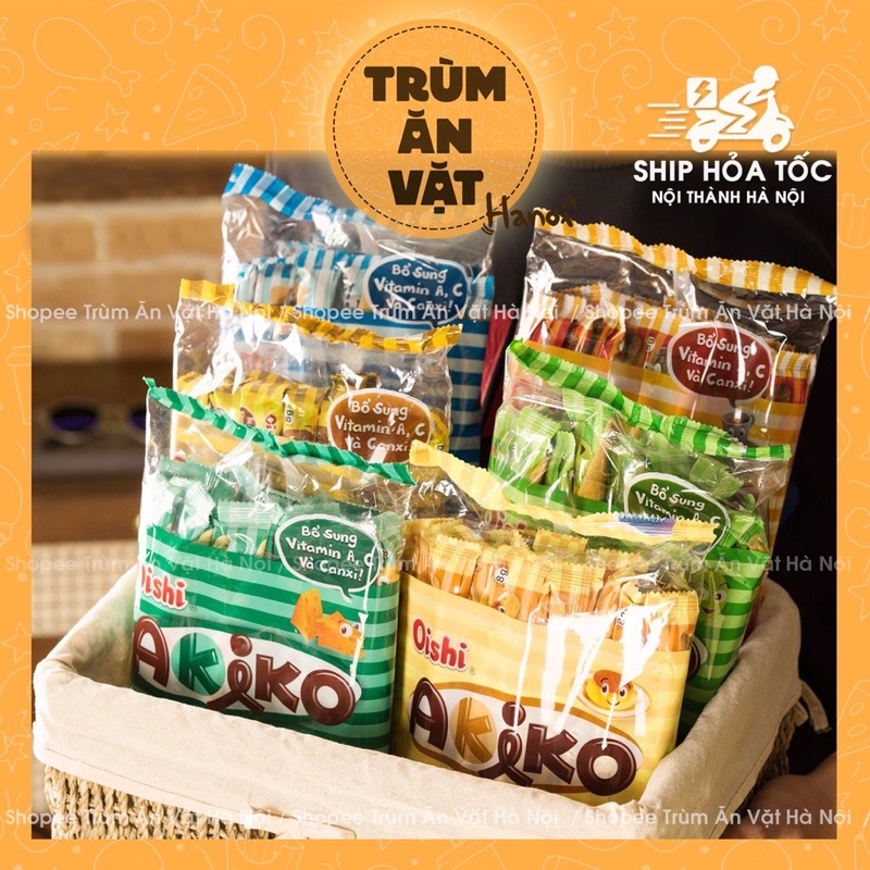 Snack Que Nhân sữa/cà phê Oishi Akiko gói 160g