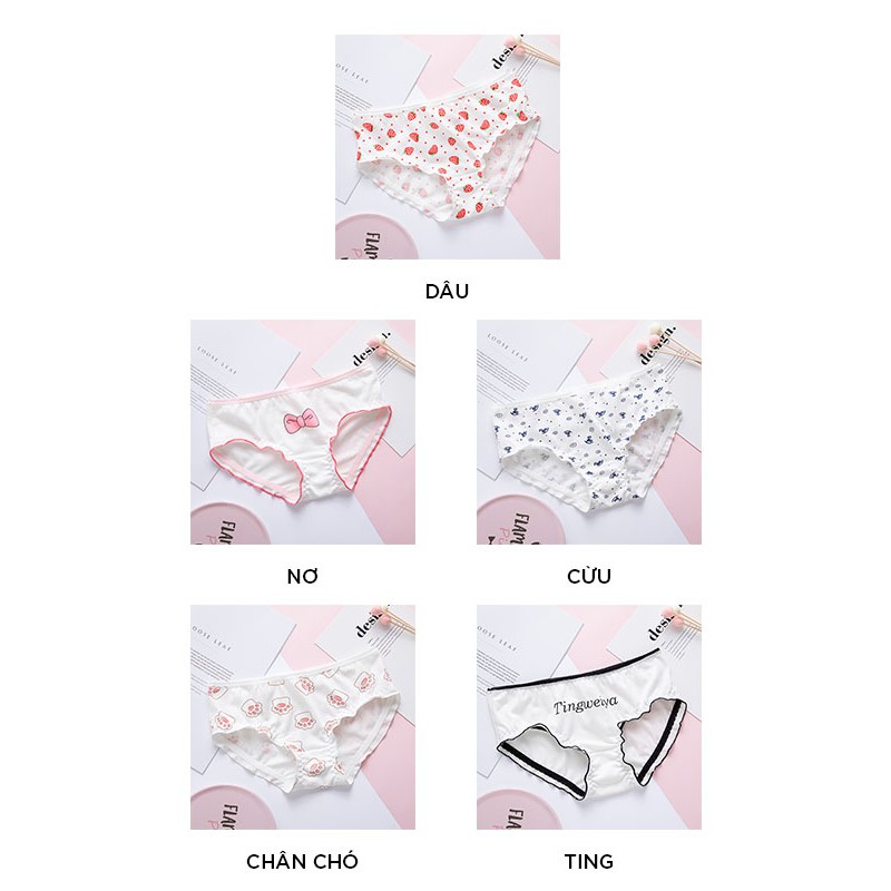 Quần lót nữ cotton cao cấp nâng mông in hoạ tiết đáng yêu dễ thương QL21