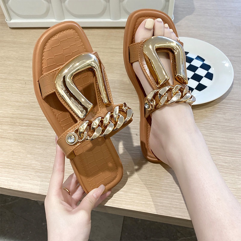 Dép Sandal Đế Xuồng Đính Ngọc Trai Thời Trang Mùa Hè Mới Dễ Phối Đồ