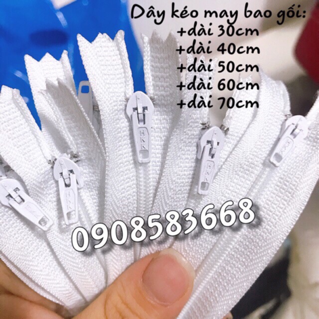 Dây Kéo Gấu Hkk Răng 3: 30/40/50/60/70Cm