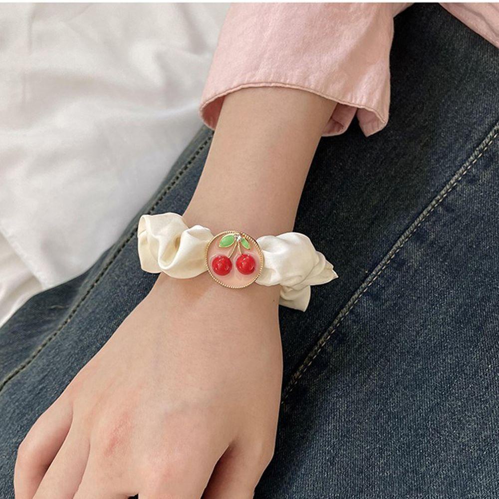 Dây Cột Tóc Scrunchies Hình Cherry Dễ Thương Thời Trang Kiểu Pháp Cho Nữ