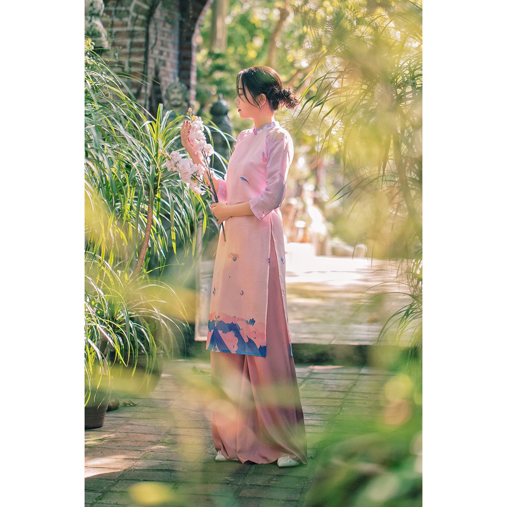 Sumire Store Áo dài Dáng xưa Diên Phúc Hồng