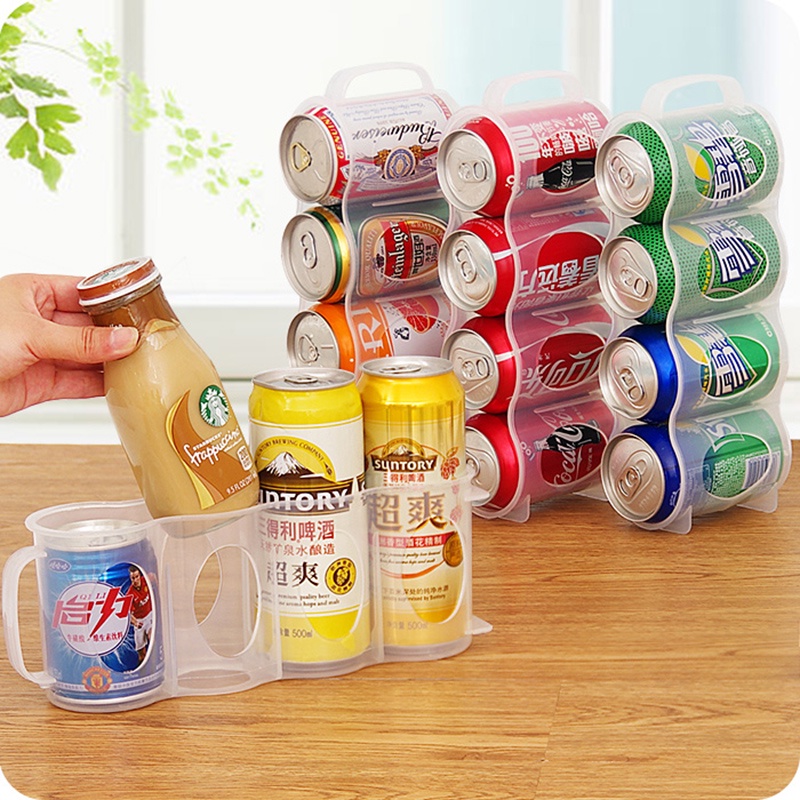 Thức Uống Bình Tổ Chức Nhà Bếp Tủ Lạnh Bảo Quản Hộp Phụ Kiện Nhà Bếp Cola Đồ Uống Có Thể Tiết Kiệm Không Gian Hoàn Thiện 4 Ốp Lưng Giỏ Có tay Cầm