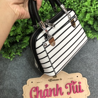 Túi hến kẻ sọc size 22