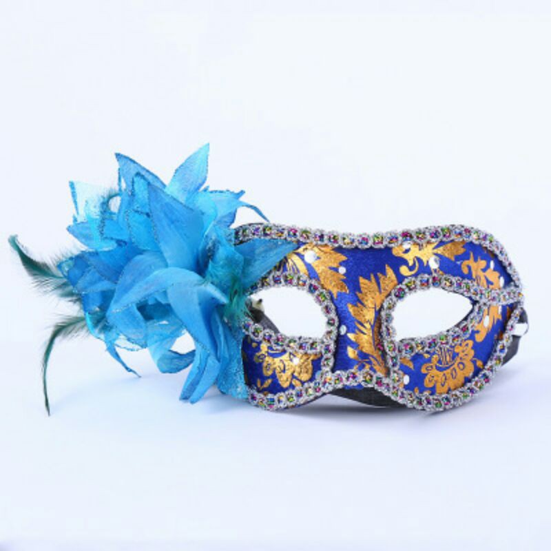 Mặt nạ hóa trang Halloween nửa mặt đính hoa cho nữ