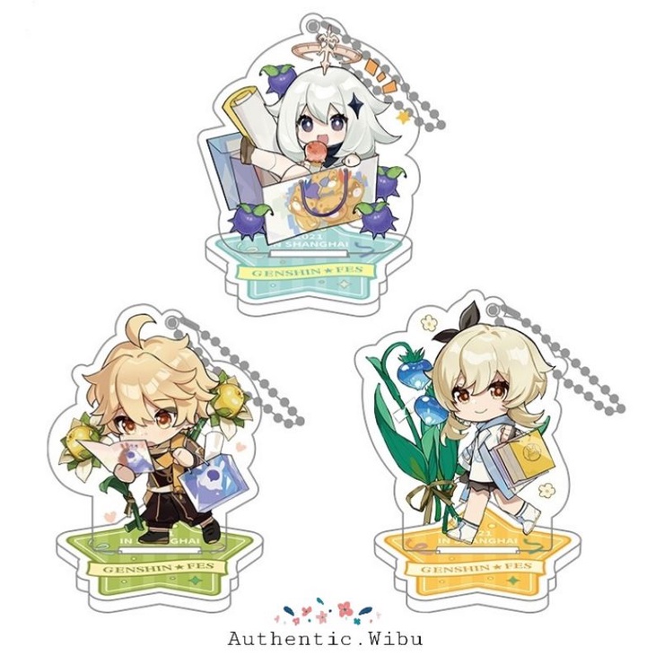Standee kiêm móc khóa Traveler Genshinfes chính hãng từ Mihoyo