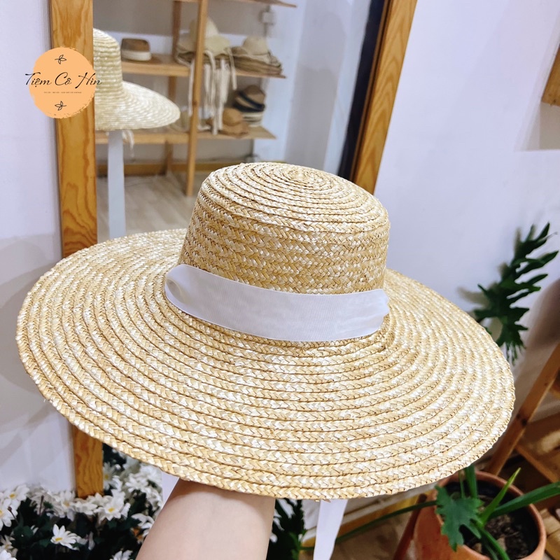 Mũ cói đi biển gaucho buộc dây Tiệm Cô Hìn vành 9cm và 13cm thích hợp đi biển đi du lịch ship 1h lỗi 1 đổi 1