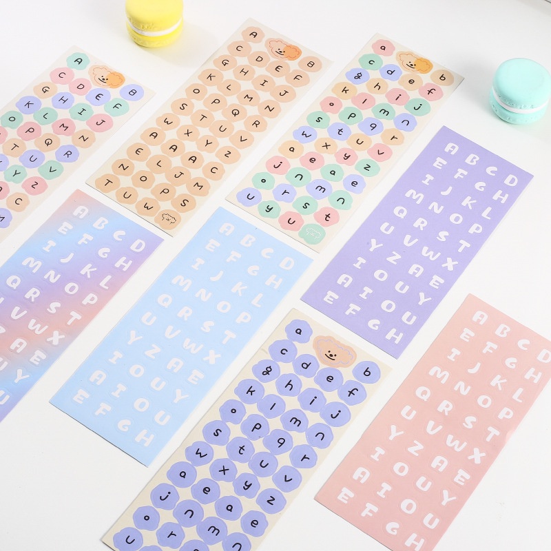 Miếng Dán Trang Trí Điện Thoại/ Sổ Tay Hình Chữ Cái Tiếng Anh Dễ Thương Phong Cách Hàn Quốc