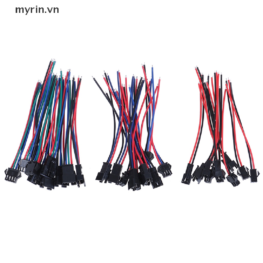Set 5 Cặp Đầu Nối Dây Đèn LED 20cm SM 2Pin 3Pin 4Pin 20cm Chuyên Dụng