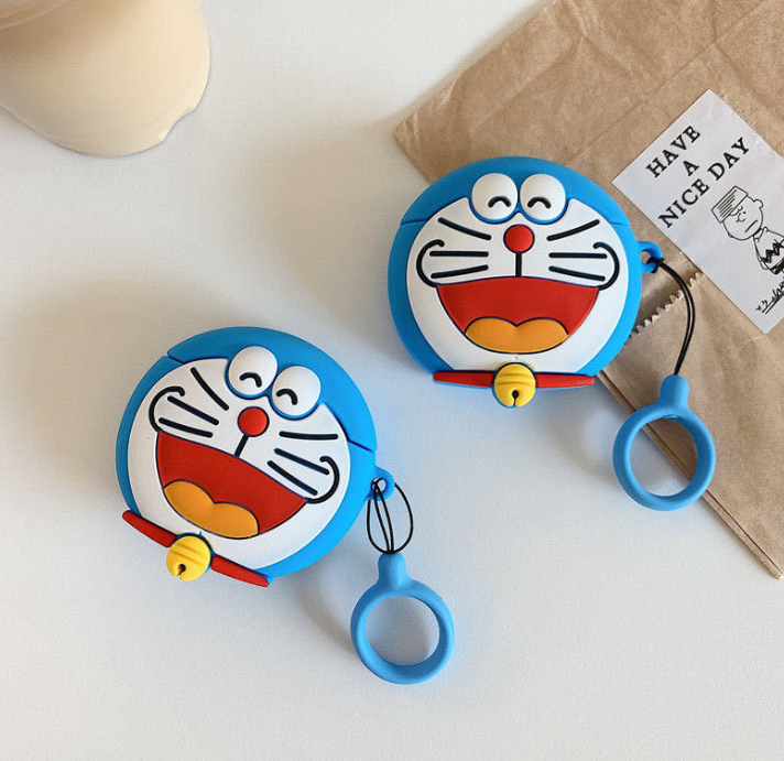 Airpods 1 2 3 Pro Case Doraemon Silicone Cartoon Cute Cute Silicone Protector Silicone Case 3D Doraemon Protector