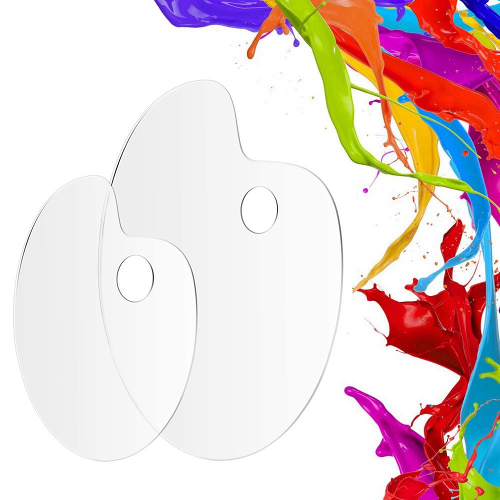 Khay pha màu nước hình oval bằng acrylic trong suốt chuyên dụng dành cho họa sĩ