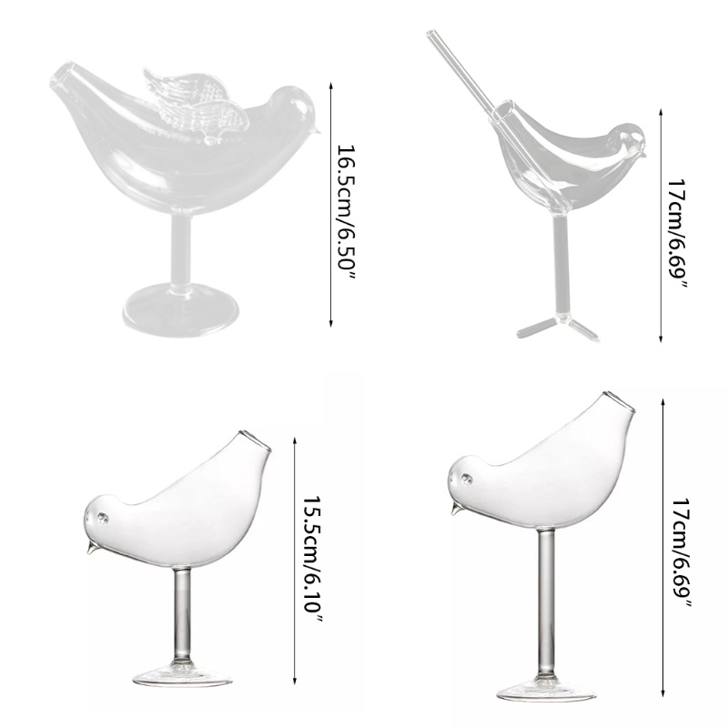 Ly Thủy Tinh Uống Rượu Cocktail Hình Chú Chim Độc Đáo