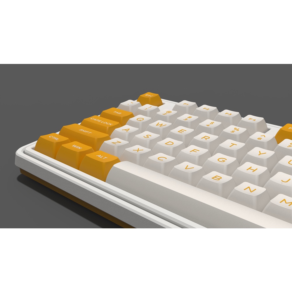 Bàn phím cơ FL-Esports CMK87 Yellow &amp; White 3 Mode (Type-C / Bluetooth / 2.4G) - Hàng chính hãng
