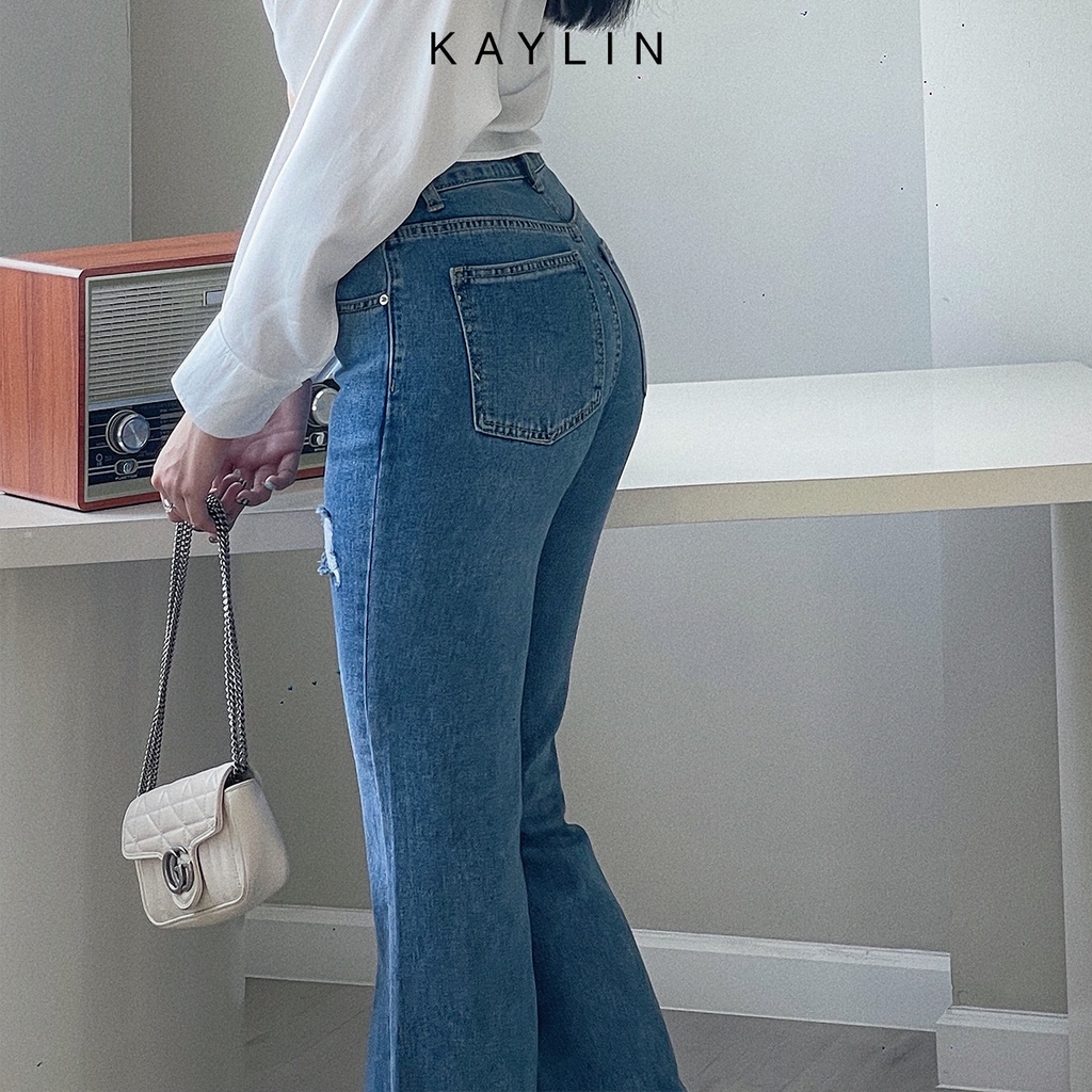 Quần jean ống loa rách N1727 - KAYLIN