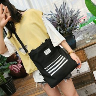TOTE ĐEO 2 kiểu _ Túi 3 sọc trắng