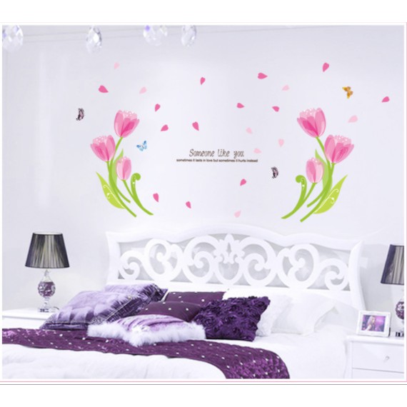 Decal trang trí hoa hồng mẫu mới 2021